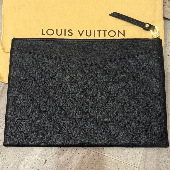 Louis Vuitton Black Embossed Pouch - Picture 2 of 5